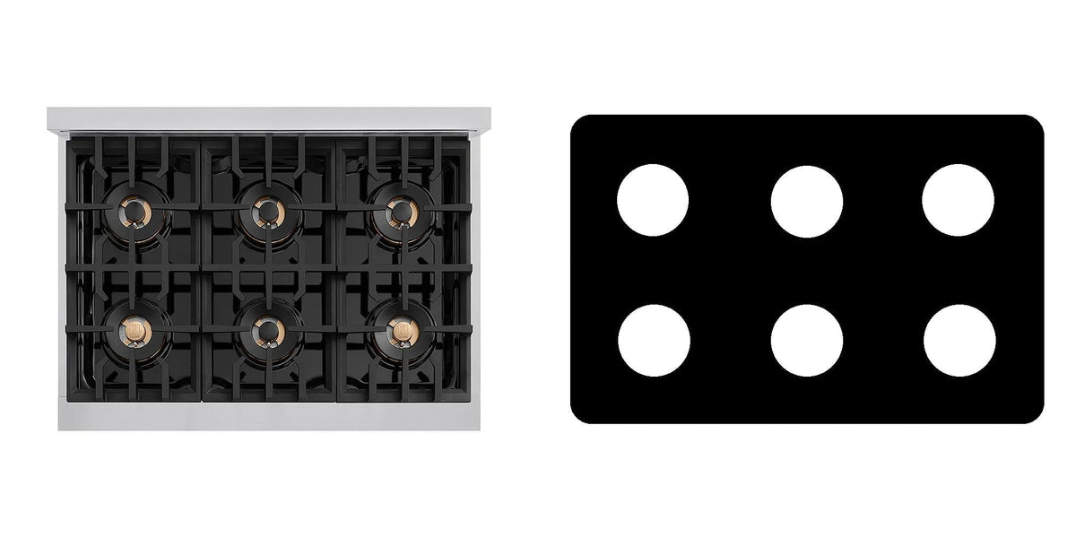 ZLINE PCRT36 gas cooktop liner - custom cut (black)