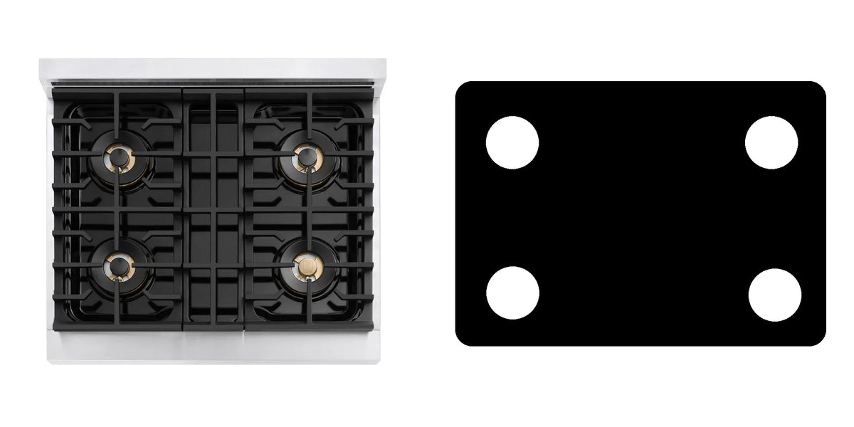 ZLINE PMDR30 gas range liner - custom cut (black)