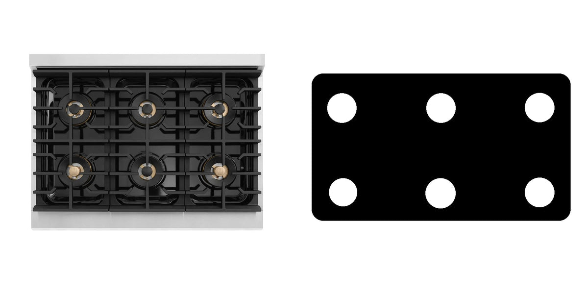 ZLINE PMDR36 gas range liner - custom cut (black)