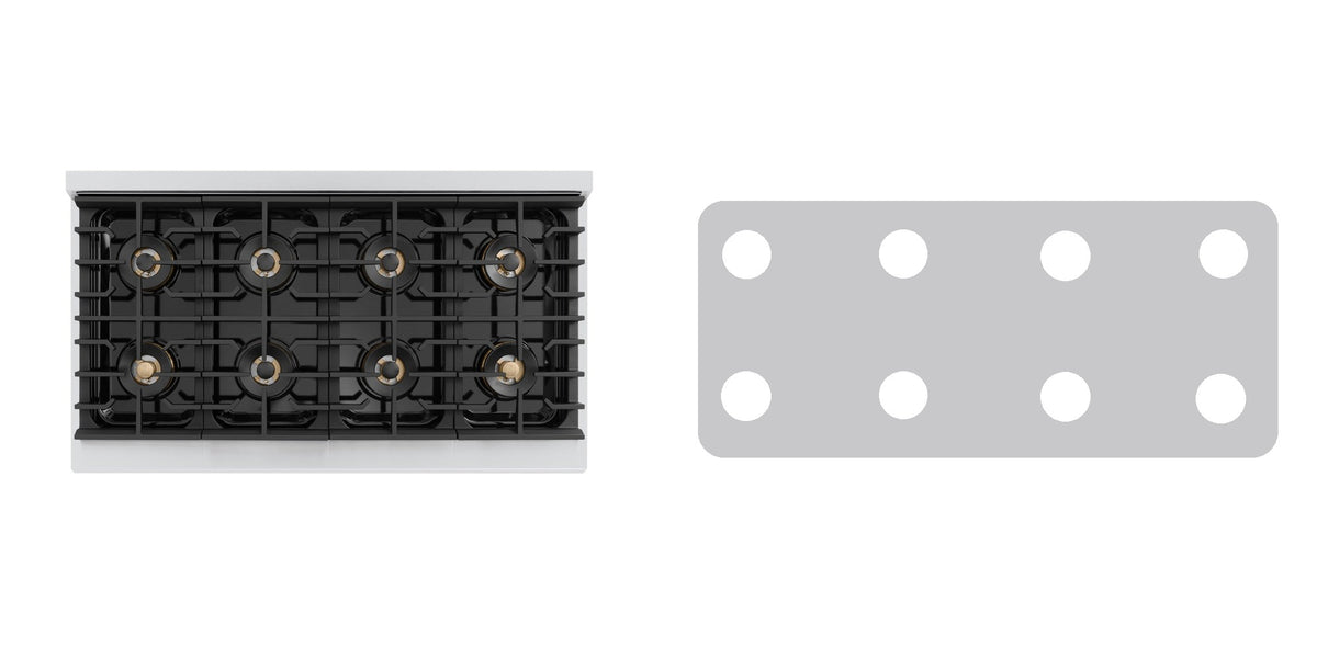 ZLINE PMDR48 gas range liner - custom cut (silver)