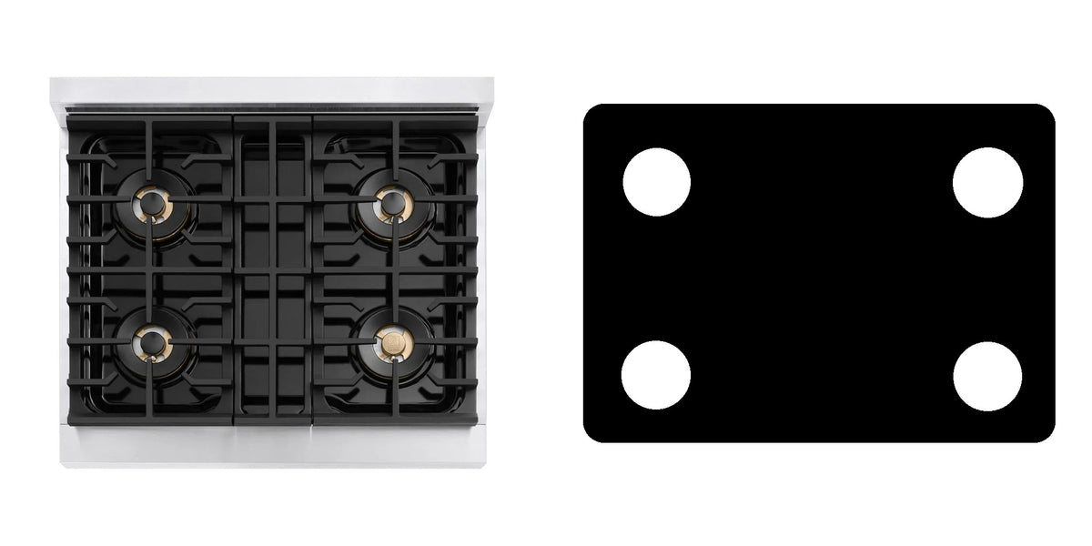 ZLINE PMGR30 gas range liner - custom cut (black)