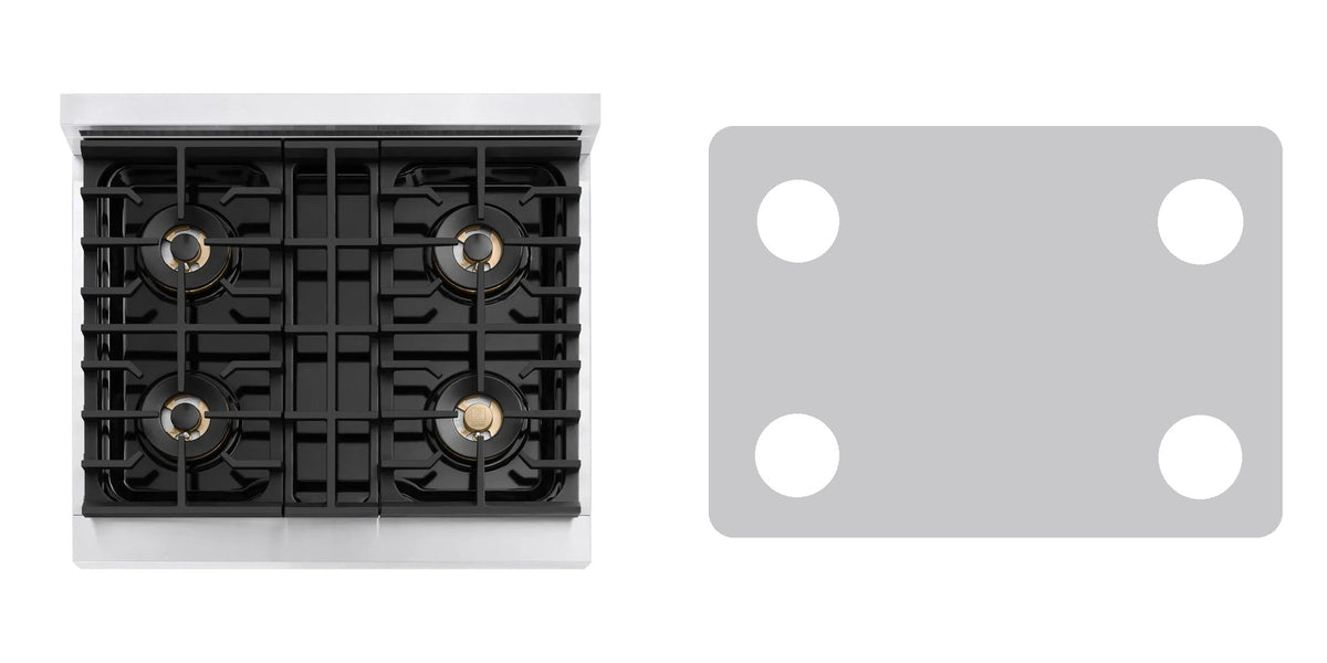 ZLINE PMGR30 gas range liner - custom cut (silver)