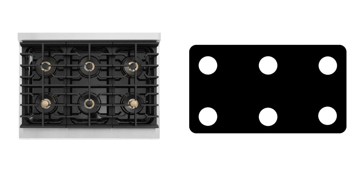 ZLINE PMGR36 gas range liner - custom cut (black)