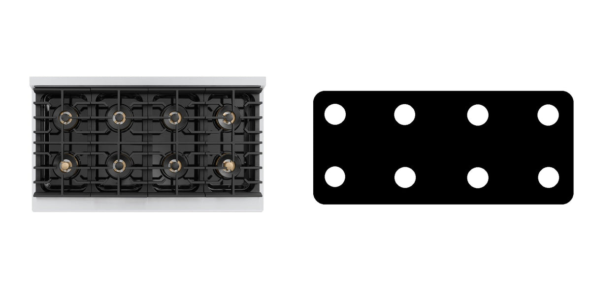 ZLINE PMGR48 gas range liner - custom cut (black)