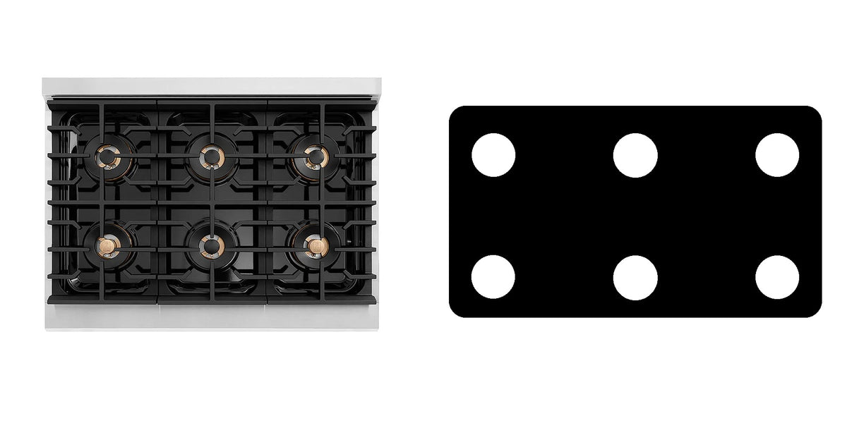 ZLINE PSDR36 gas range liner - custom cut (black)