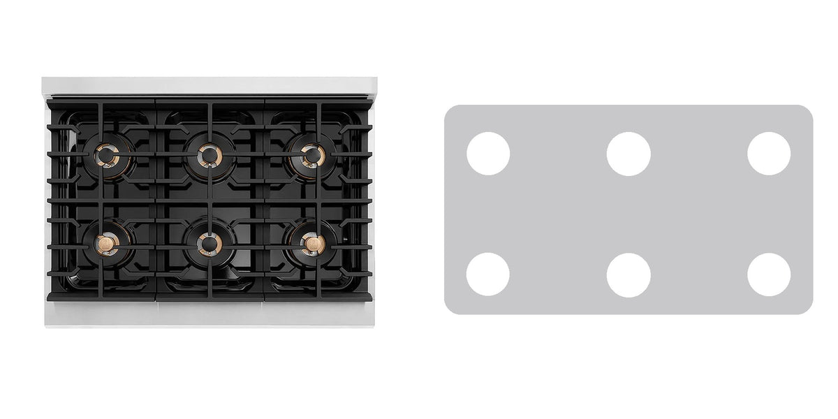 ZLINE PSDR36 gas range liner - custom cut (silver)