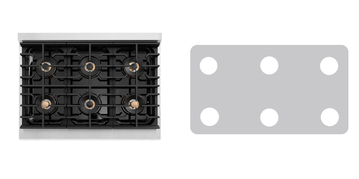 ZLINE PSGR36 gas range liner - custom cut (silver)