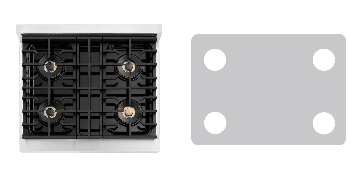 ZLINE PSRT30 gas cooktop liner - custom cut (silver)
