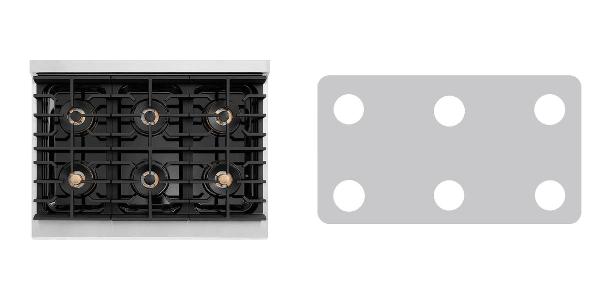 ZLINE PSRT36 gas cooktop liner - custom cut (silver)