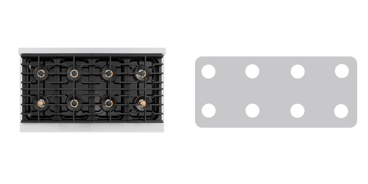 ZLINE PSRT48 gas cooktop liner - custom cut (silver)