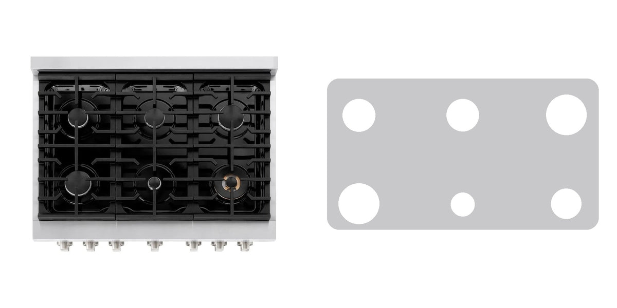 ZLINE SGR36 gas range liner - custom cut (silver)