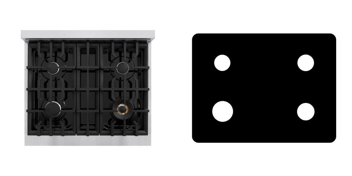 ZLINE CDR30 gas range liner - custom cut (black)