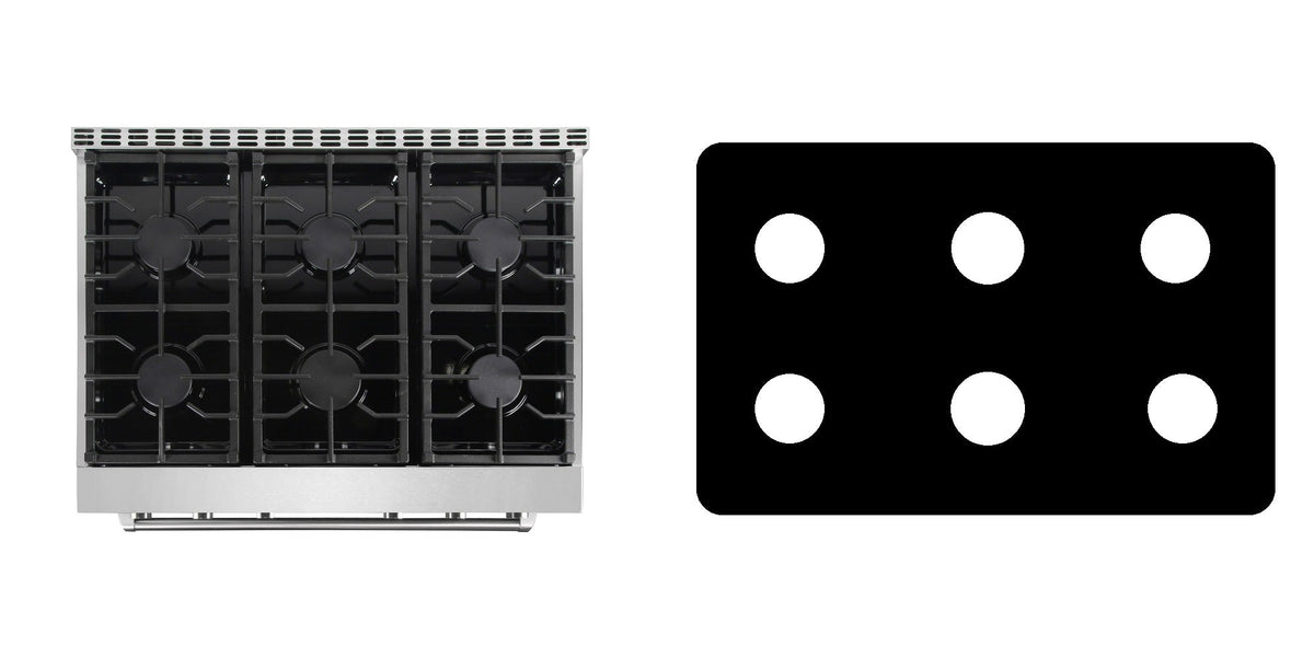 Cosmo COS-GRC366KB gas range liner - custom cut (black)