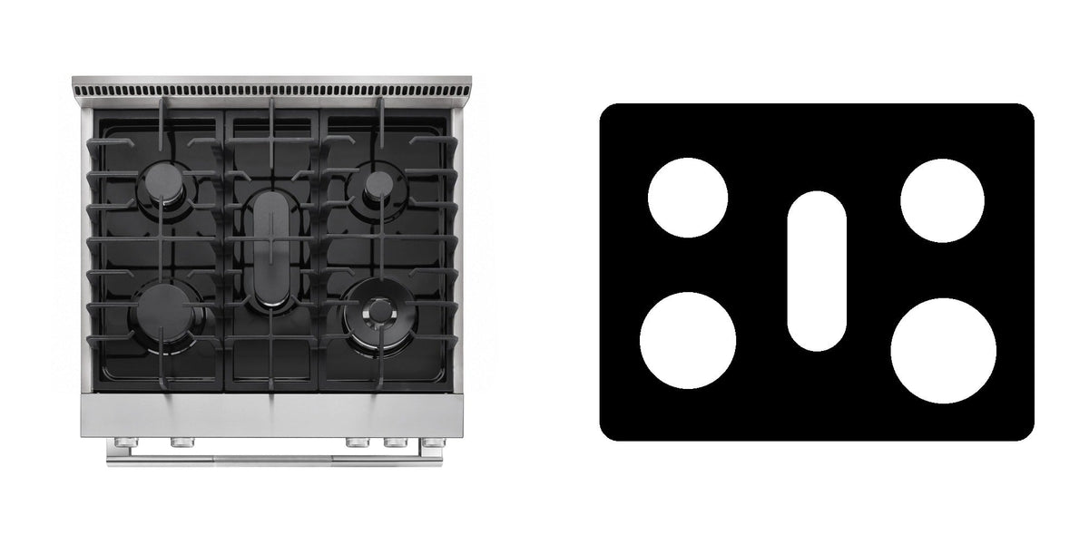Cosmo COS-RGS305SS / RGS305SS gas range liner - custom cut (black)