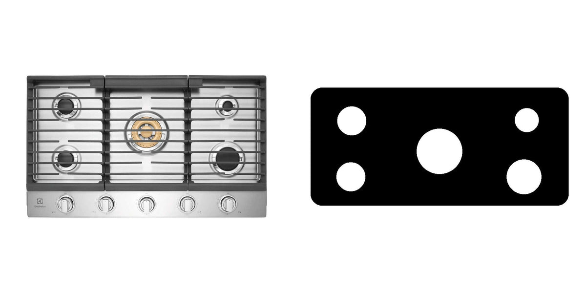 Electrolux ECCG3668AS gas cooktop liner - custom cut (black)