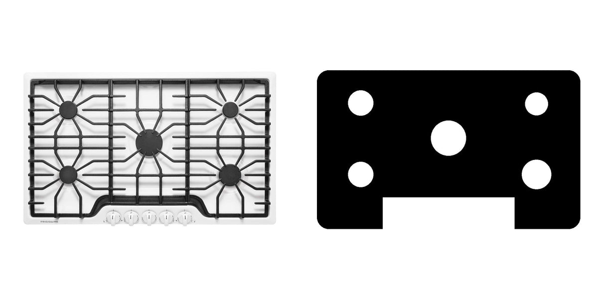 Frigidaire FFGC3626SS / FFGC3626SB / FFGC3626SW gas cooktop liner - custom cut (black)