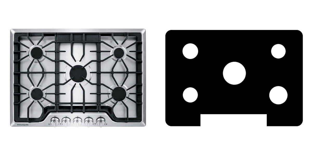 Frigidaire FGGC3047QS / FGGC3047QB / FGGC3047QW gas cooktop liner - custom cut (black)