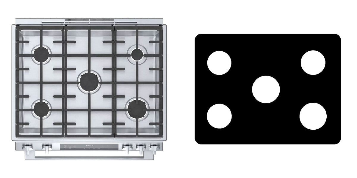 Bosch HDIP056U gas range liner - custom cut (black)