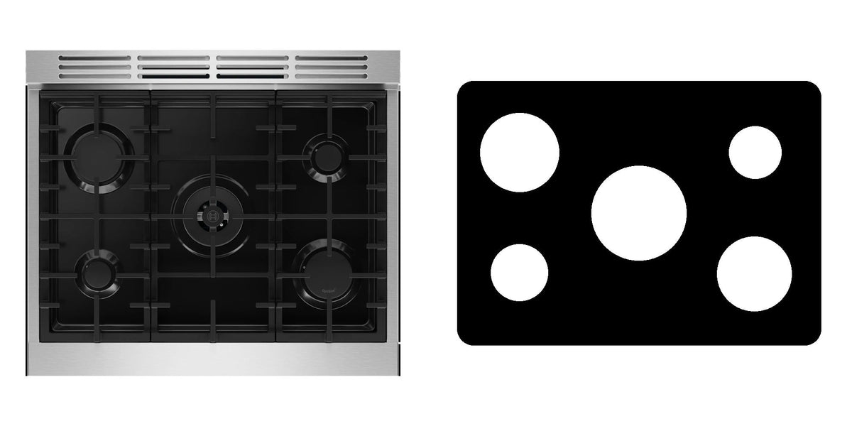 Bosch HDS8057U gas range liner - custom cut (black)