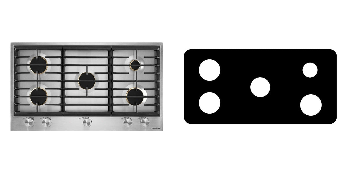 JennAir JGC3536GS gas cooktop liner - custom cut (black)