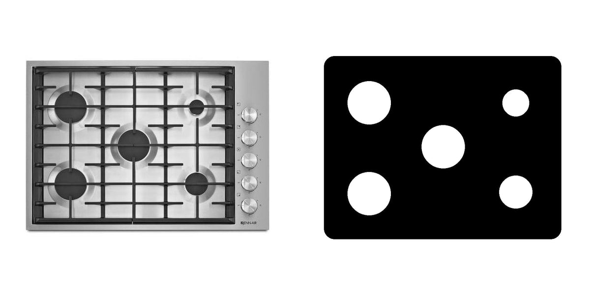JennAir JGC7530BS / JGC7530BP gas cooktop liner - custom cut (black)