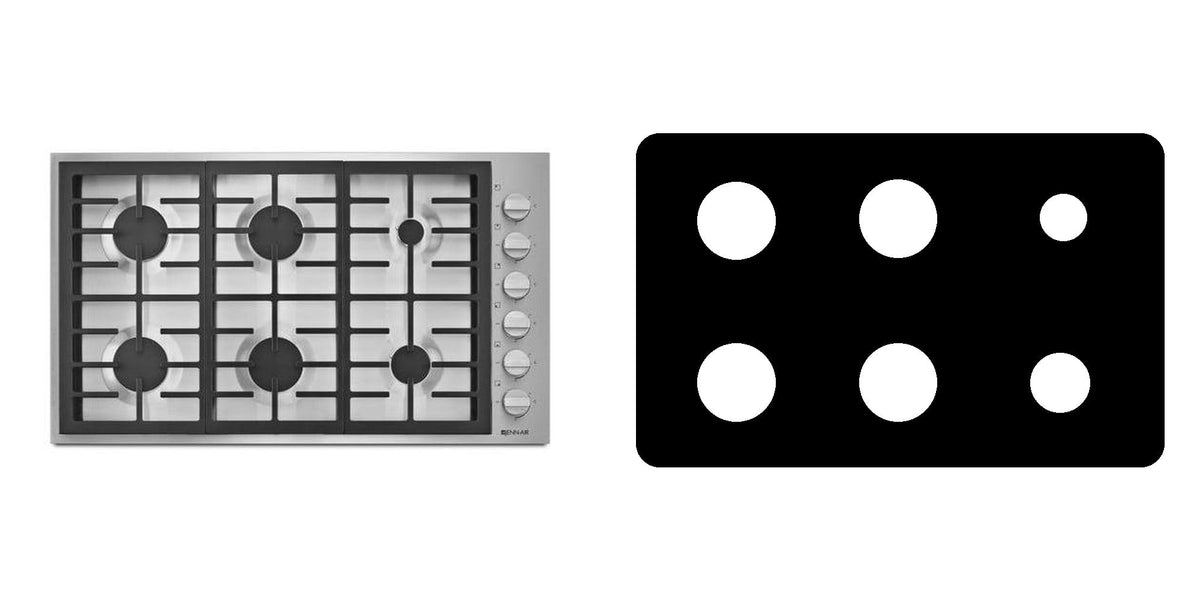 JennAir JGC7636BP / JGC7636BS gas cooktop liner - custom cut (black)