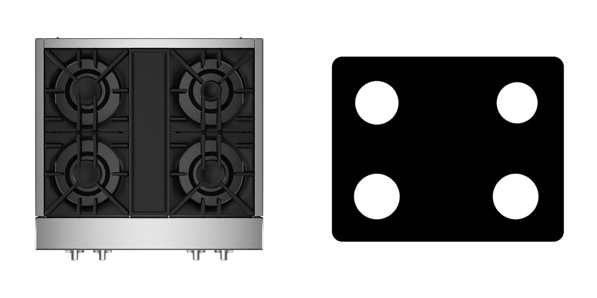 JennAir JGCP430HL / JGCP430HM gas cooktop liner - custom cut (black)