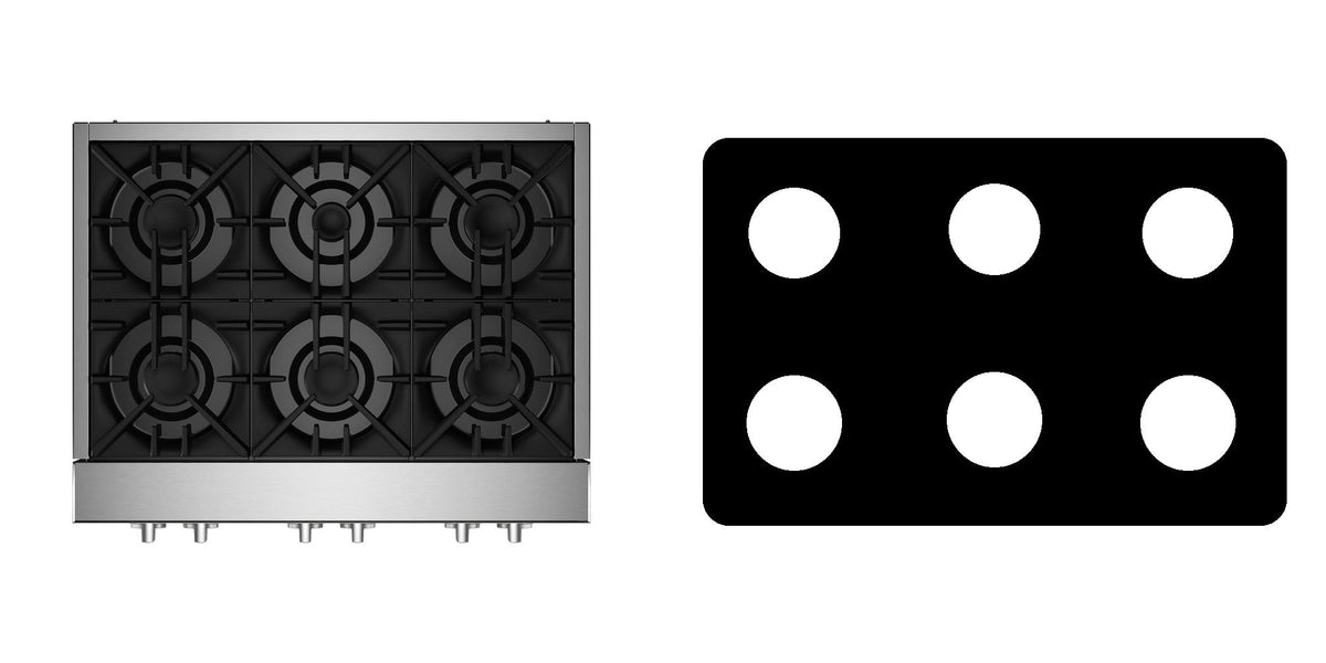 JennAir JGCP436HL / JGCP436HM gas cooktop liner - custom cut (black)
