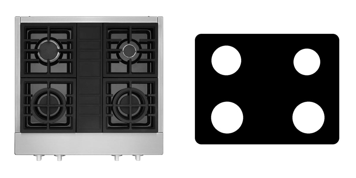 KitchenAid KCGC500JSS gas cooktop liner - custom cut (black)