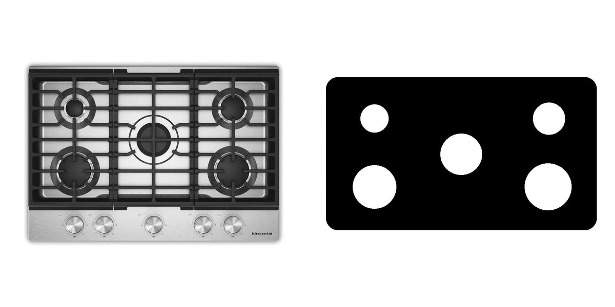 KitchenAid KCGK330SSS gas cooktop liner - custom cut (black)