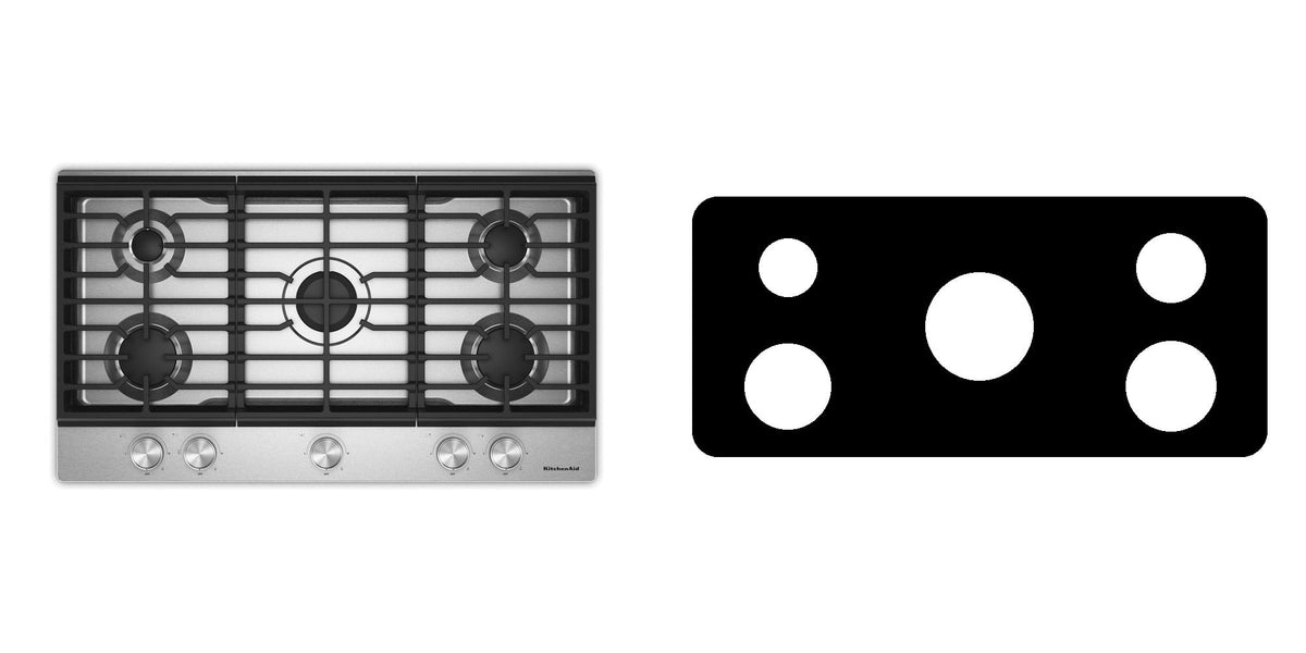 KitchenAid KCGK336SSS gas cooktop liner - custom cut (black)