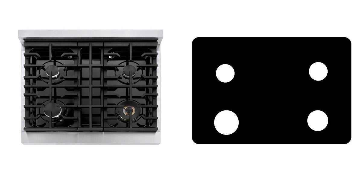 ZLINE MDR30 gas range liner - custom cut (black)