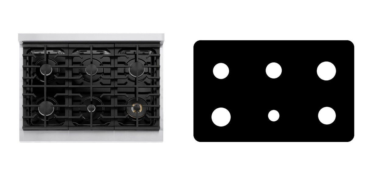 ZLINE MDR36 gas range liner - custom cut (black)