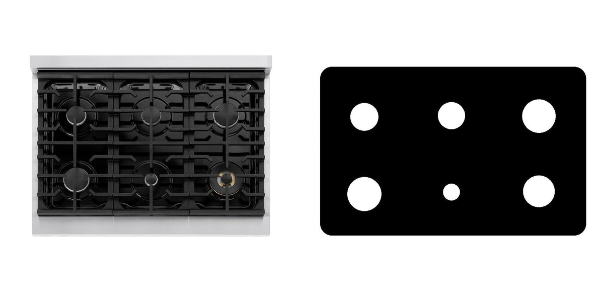 ZLINE MGR36 gas range liner - custom cut (black)