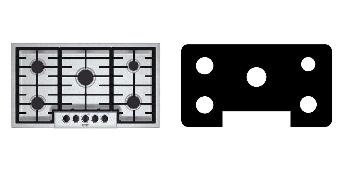 Bosch NGM5655UC gas cooktop liner - custom cut (black)