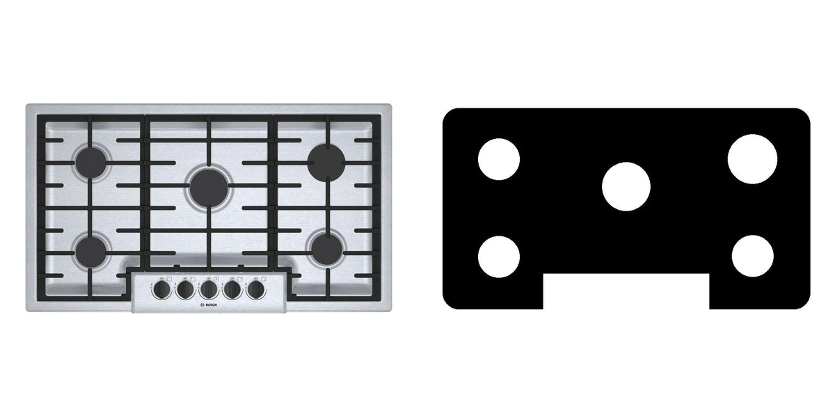 Bosch NGM5656UC gas cooktop liner - custom cut (black)