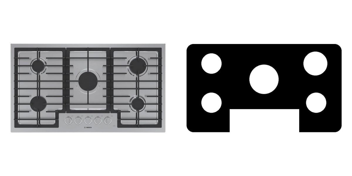 Bosch NGM5659UC gas cooktop liner - custom cut (black)