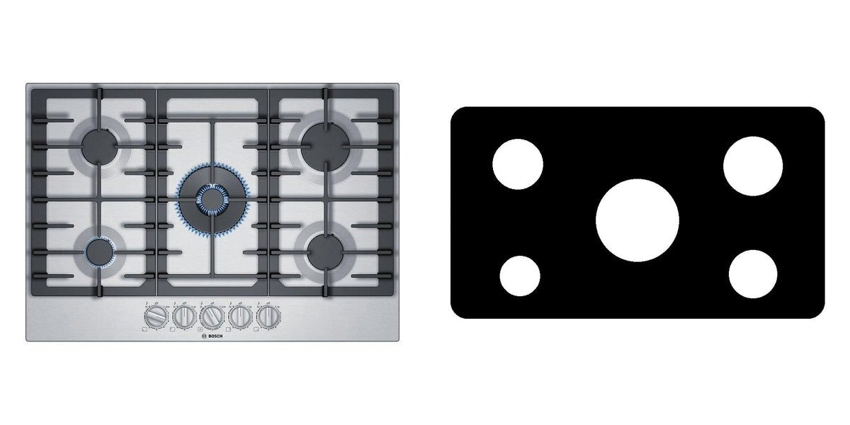 Bosch NGM8057UC gas cooktop liner - custom cut (black)