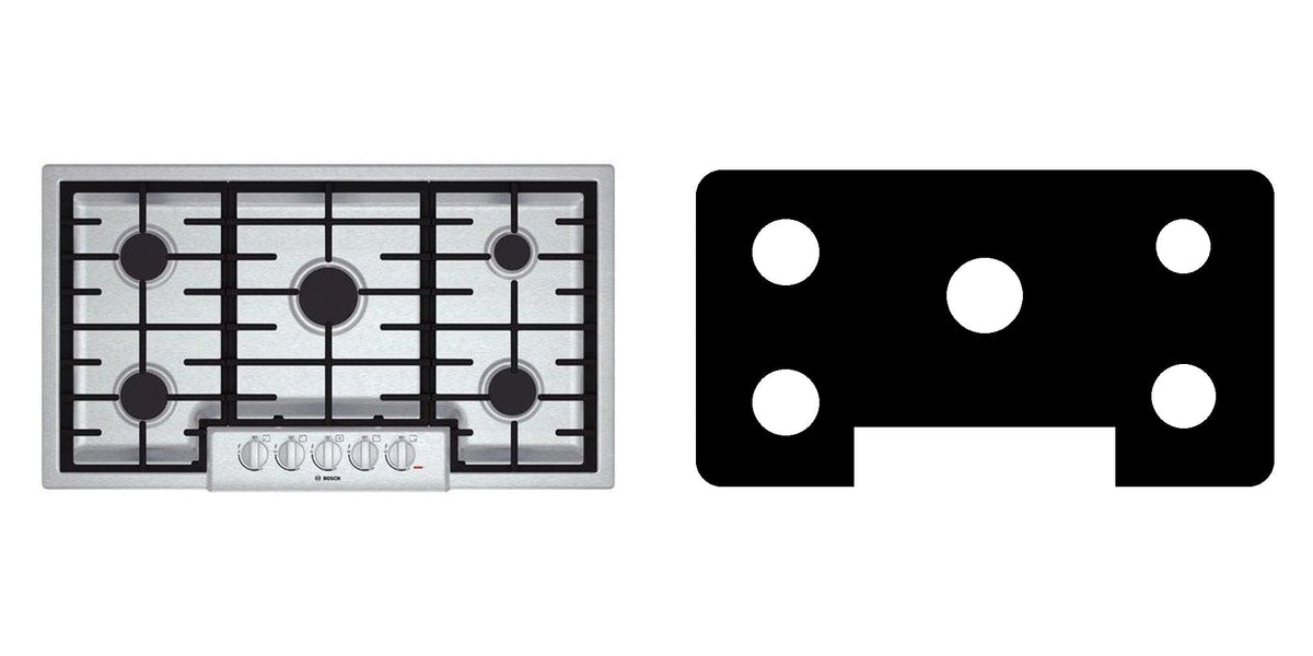 Bosch NGM8655UC gas cooktop liner - custom cut (black)