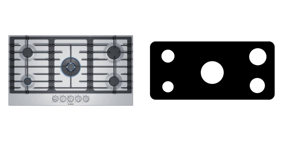 Bosch NGM8657UC gas cooktop liner - custom cut (black)