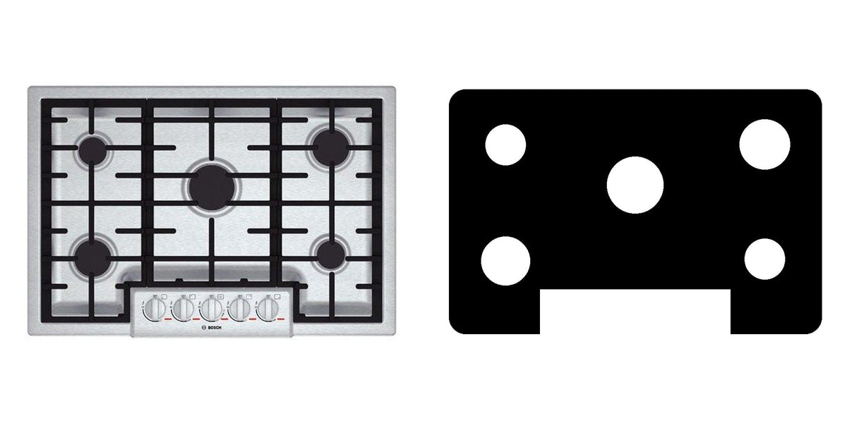 Bosch NGMP055UC gas cooktop liner - custom cut (black)