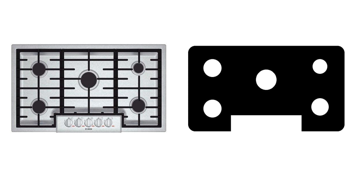 Bosch NGMP655UC gas cooktop liner - custom cut (black)