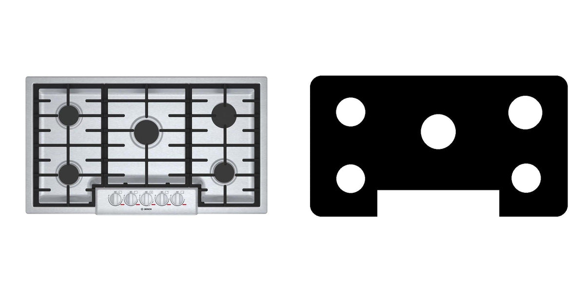 Bosch NGMP656UC gas cooktop liner - custom cut (black)