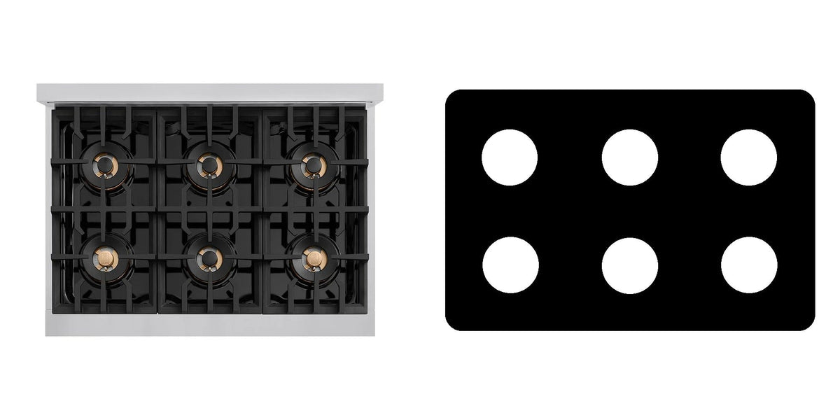 ZLINE PCDR36 gas range liner - custom cut (black)