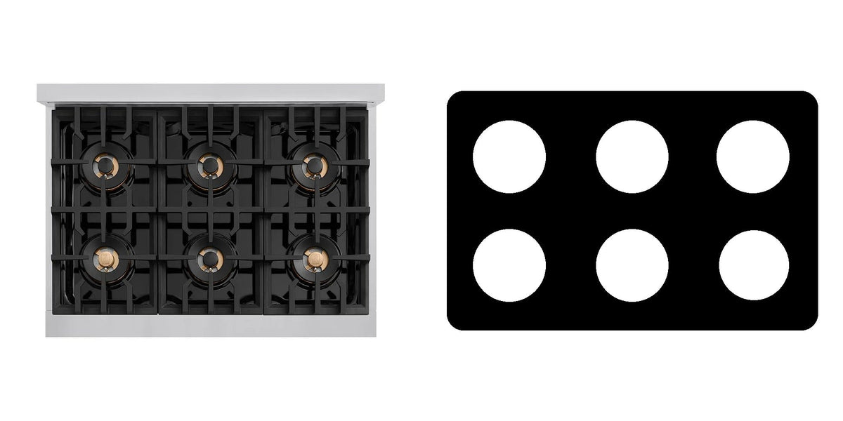 ZLINE PCGR36 gas range liner - custom cut (black)