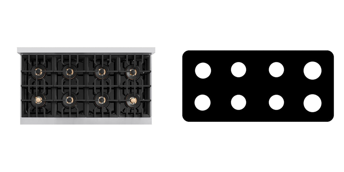 ZLINE PCRT48 gas cooktop liner - custom cut (black)