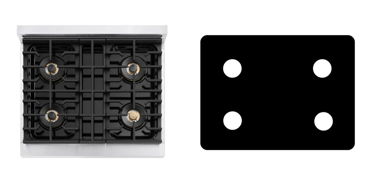 ZLINE PMDR30 gas range liner - custom cut (black)