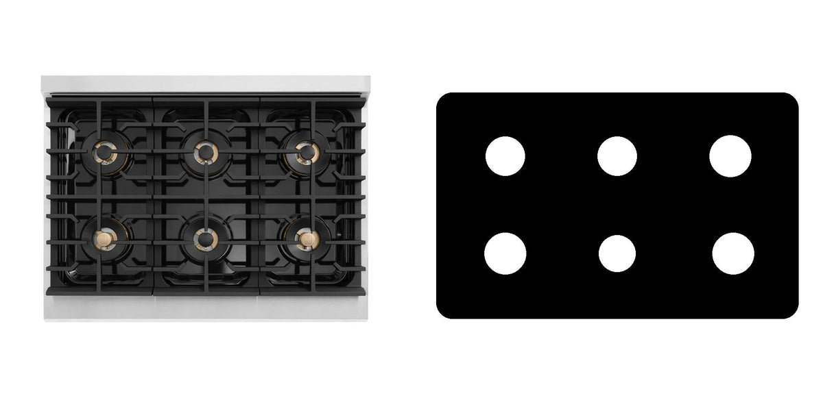 ZLINE PMDR36 gas range liner - custom cut (black)
