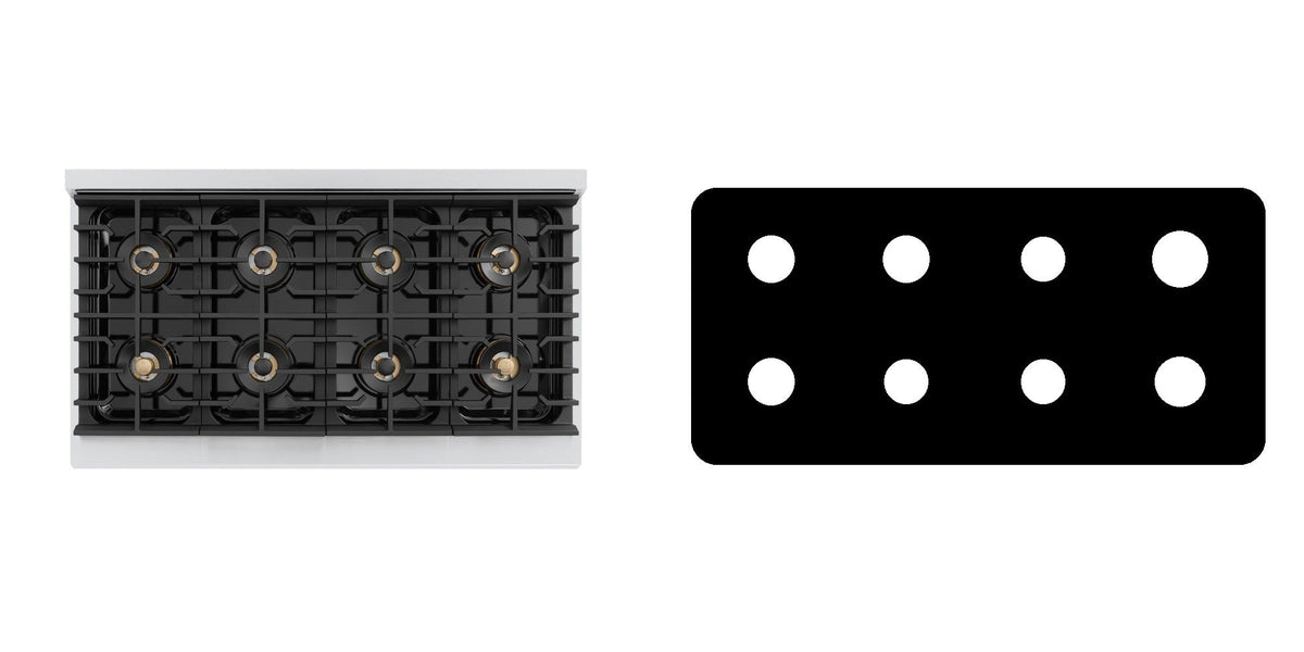 ZLINE PMDR48 gas range liner - custom cut (black)