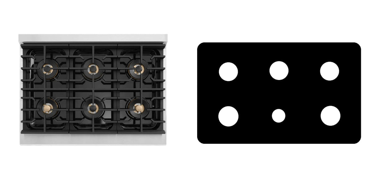 ZLINE PMGR36 gas range liner - custom cut (black)